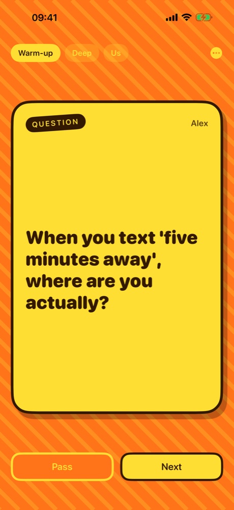 A question card